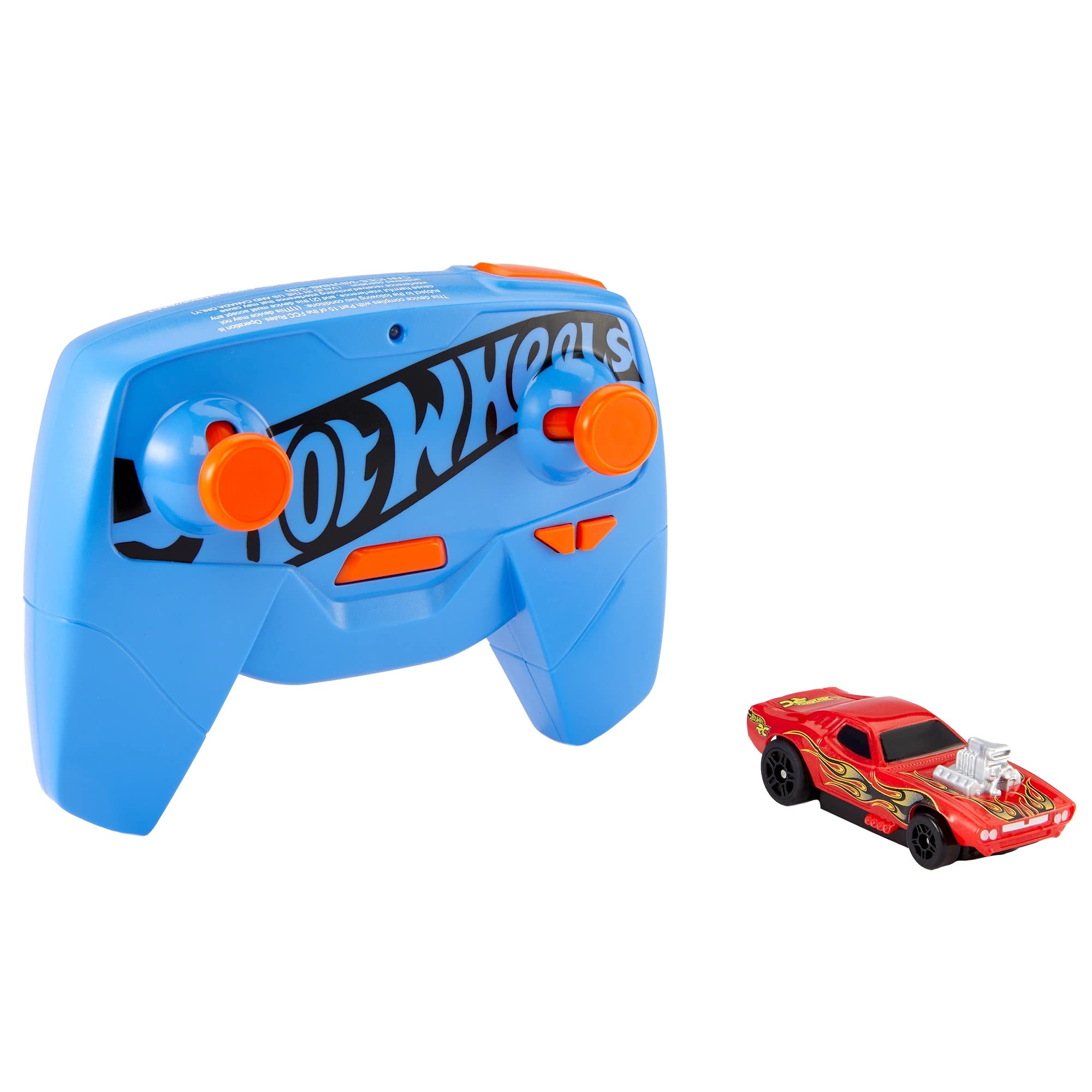 Hot Wheels R/C 1:64 Scale Rechargeable Radio-Controlled Racing Cars for On- or Off-Track Play, Includes Car, Controller & Adapter for Kids 5 Years Old & Up