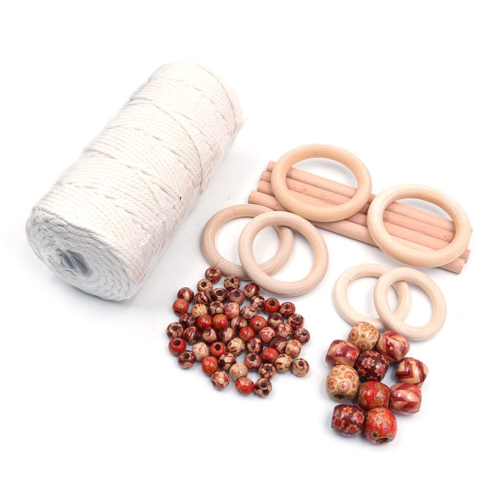 Tiardey Macrame Wall Hanging Kit, Macrame Plant Hanger Kit Macrame Cord 3mm Cotton thread. Macrame Starter Set Hanging Plant DIY Craft Kits Beginners