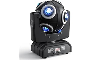 FODEXAZY 150W Moving Head Light 8 LEDs RGBW 360°Rotation Stage Light DMX 512 14CH with Sound Activated Moving Head Beam Light