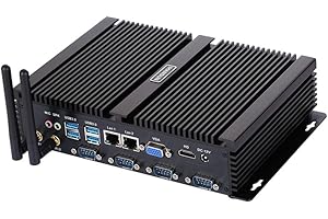 HUNSN Fanless Industrial PC, Mini Computer, Intel Core I5 3317U, Windows XP / 11 or Linux Ubuntu, IM02, VGA, HDMI, 2 x LAN, 4