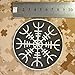 Aegishjalmr Viking Helm of Awe Terror Protection Morale PVC Rubber Hook Patch (Black White Glow Dark)