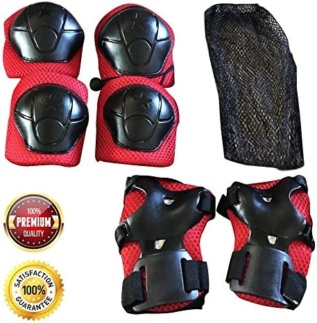 Knee Pads for Kids,  Elbow Pads, Wrist Guards with Adjustable Straps for Hoverboarding, Scootering, Biking and Roller Skating, Skateboarding