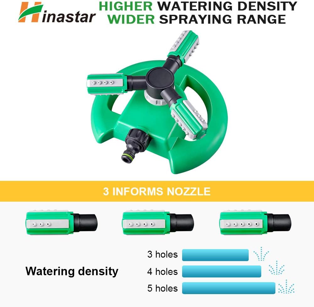 Hinastar Lawn Sprinkler, Automatic Garden Water Sprinkler, Upgrade 360 Degree Rotation Irrigation System, Large Area Coverage, Sprinkler for Yard, Lawn, Kids and Garden : Garden & Outdoor
