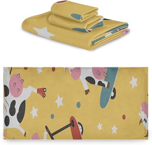 Yushg Ausgefallene Handtücher Badezimmer-Sets Vector Seamless Funky