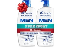 Head & Shoulders Anti-Dandruff Shampoo and Conditioner, Old Spice Pure Sport Men's 2-in-1 Twin Pack, 1% Pyrithione Zinc, Dandruff Shampoo for Men, 31.4 fl oz Each