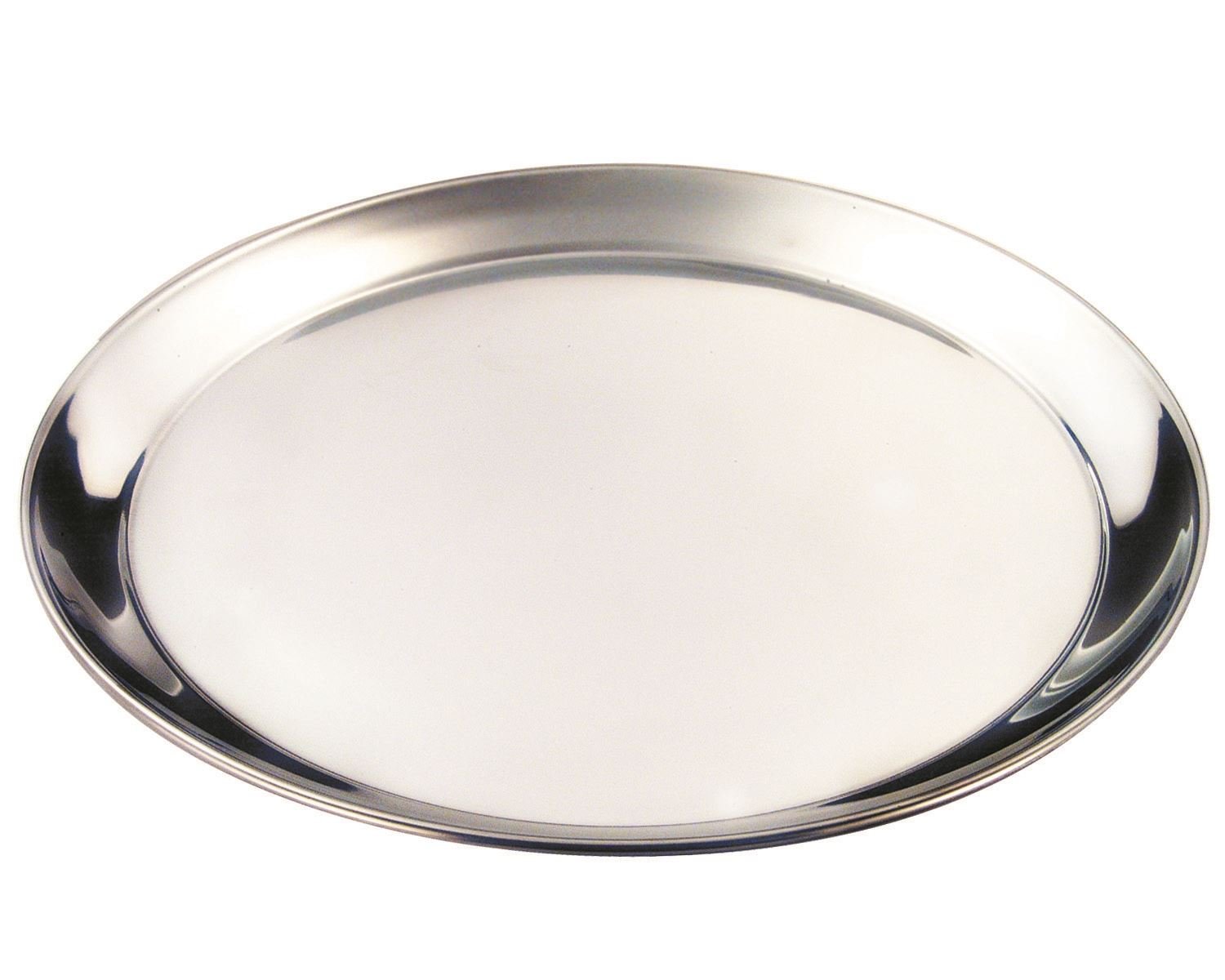 Genware NEV-52139 Round Tray, Stainless Steel, 14", 350 mm