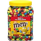 M&amp;M&rsquo;S Peanut Candy Jars, Assorted Chocolate Candies, Party Size Bulk, Movie Night Treats, Bulk Chocolate Candy, Buffet Chocolates, Resealable and Recyclable, 46 Oz (Pack of 2) (92 Oz Total)
