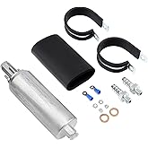 YOMIRACING High-Pressure Inline Fuel Pump 255LPH (Universal External Fuel Pump) with Installation Kit–Compatible with GSL392-400-939 High Flow Pressure External Inline