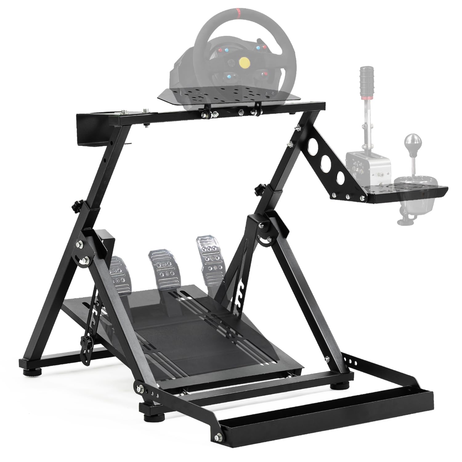 Marada Upgrade Racing Wheel Stand X Frame Fit for PXN, for Logitech G27 G920 G923, for Thrustmaster T300RS T128X, Foldable PC Game Race Bracket Simulator cockpit Without Steering Wheel Pedal Handbrake