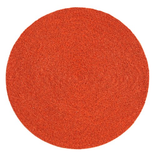 Shiraleah Beaded Round Placemat, Orange Home & Kitchen