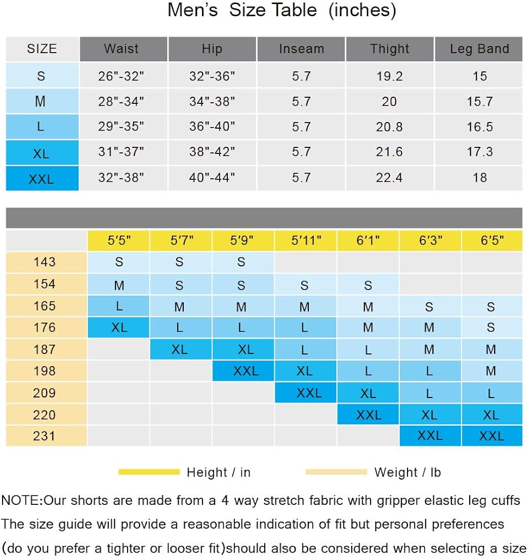 Souke Sports Men's Cycling Underwear Shorts 4D Padded Bike Bicycle MTB Liner Shorts with Anti-Slip Leg Grips: Clothing