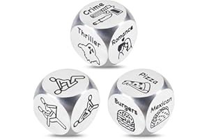 TI-EDC Valentines for Boyfriend Girlfriend 3 Pcs Funny Date Night Dice Food Movie Date Night Dice Couples Husband Wife Him Her Food Decision Dice 11 Anniversary Birthday Gifts