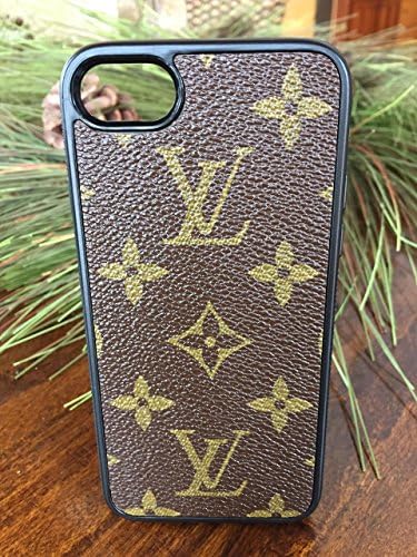 Handcrafted iPhone 8 case fashioned with authentic upcycled and repurposed Louis Vuitton monogram canvas