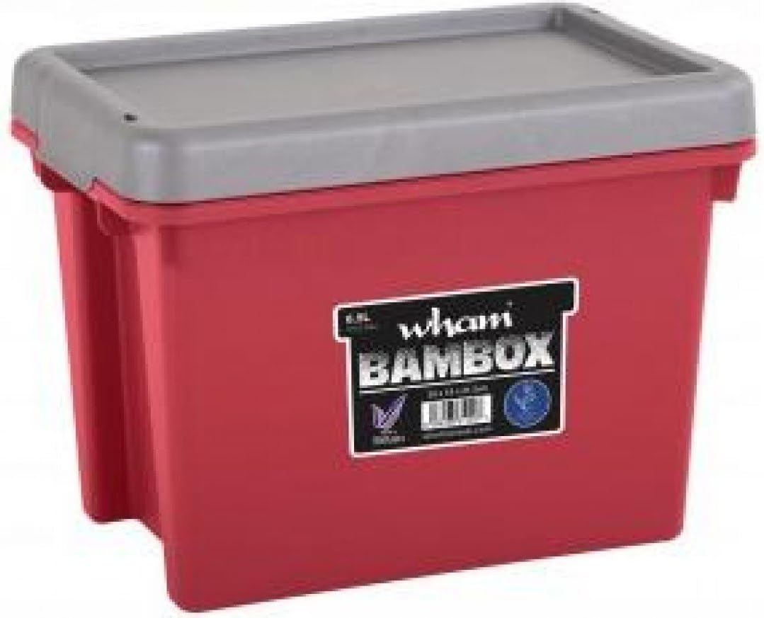 Wham Bam Heavy Duty Storage Box Container & Lid 6.5L Plastic Chilli