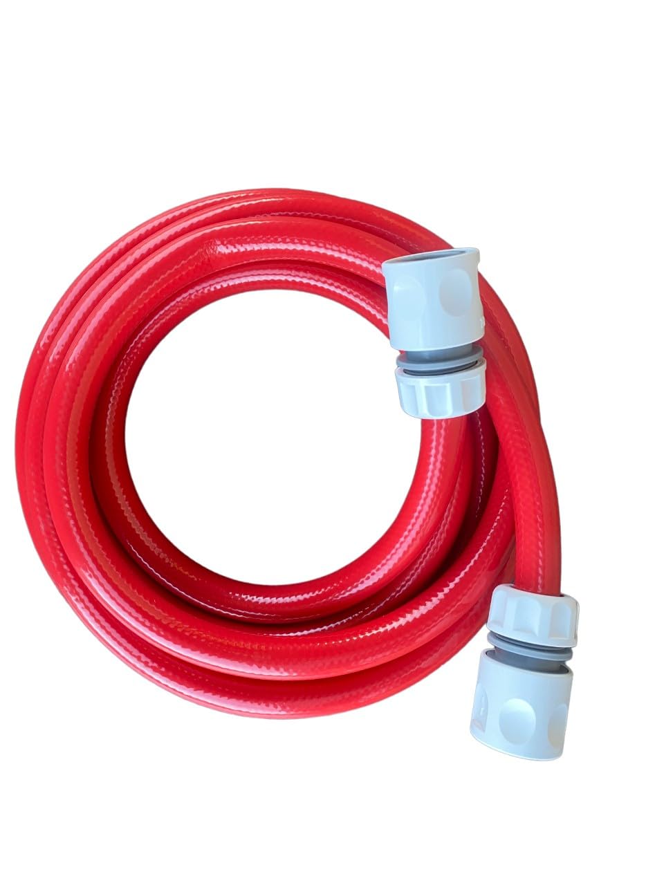 Portable Hot Water Hose for Caravans, Mobile Homes, 1/2" Standard Flexible Non Taint hosepipe with 2 x Universal Hose Connectors (5m)
