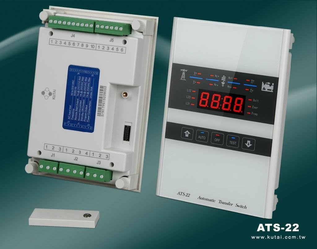 ATS-22 Universal Automatic Transfer Switch Control With Touchscreen Interface and Ethernet, Micro-Processor Based, AC Voltage Input 50-520VAC Frequency 50/60Hz Remote Start Contact 7A @ 250VAC Max.
