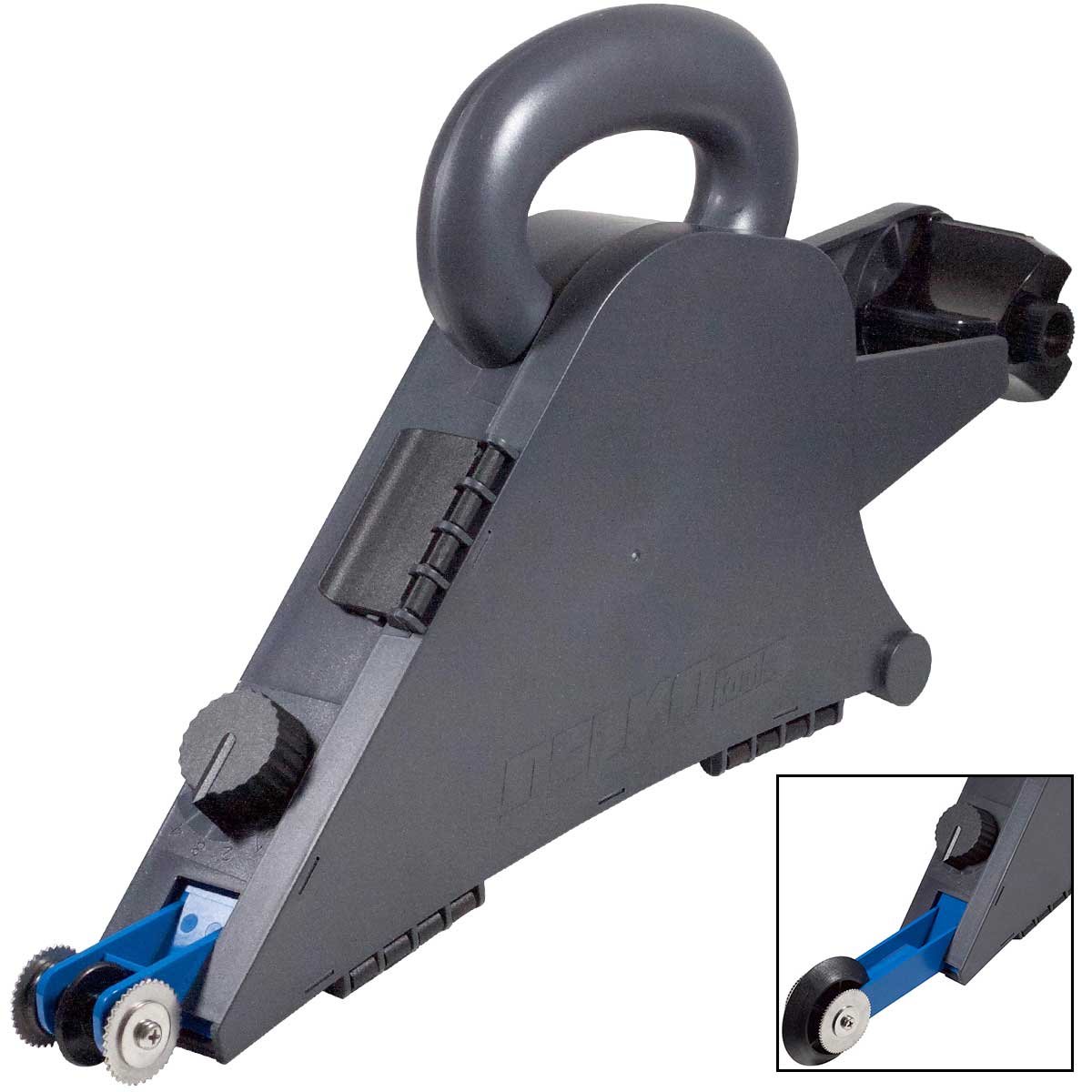 Delko Plastic Drywall Banjo Taper - Handheld Remodeler's Taping Tool with Internal Corner Applicator Creaser Wheel