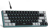 MageGee 60% Mechanical Keyboard 68 Keys Red Switch USB Wired Blue Backlit