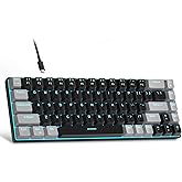 MageGee Portable 60% Mechanical Gaming Keyboard, MK-Box LED Backlit Compact 68 Keys Mini Wired Office Keyboard with Red Switch for Windows Laptop PC Mac - Black/Grey