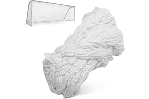 CYRANK Soccer Net 12x6, Kids Soccer Net for Replacement Football Goal Netting for Adults and Youth Football Practice, White