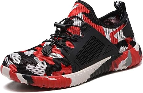 Amazon Co Jp スニーカー 安全靴 作業用つま先 爪 メンズ レディース 迷彩柄 カモフラージュ メッシュ 通気性 軽量 オールシーズン レースアップ ロートップ アンチスリップ 油 汚れに強い カジュアル 安全靴 Color レッド Size 24 0 Cm ホーム キッチン