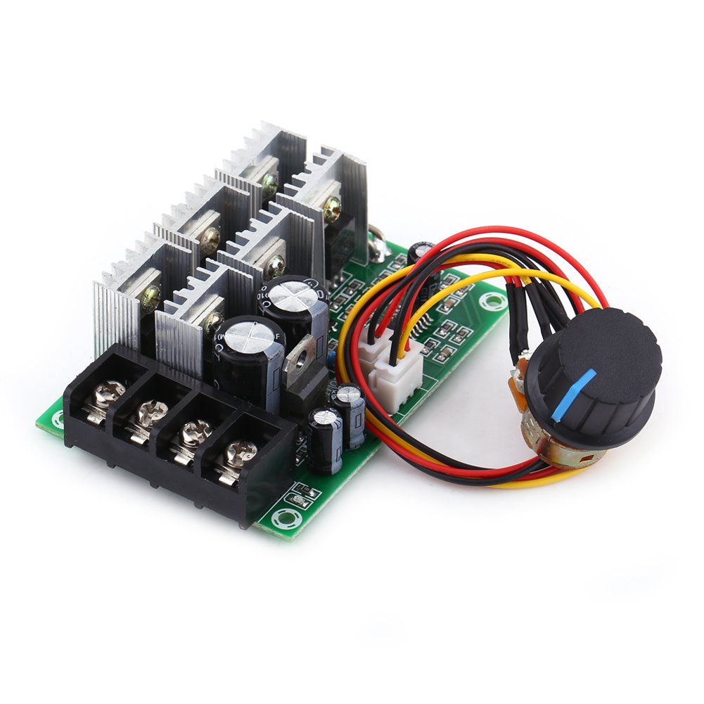 DC Motor Speed Controller with Overload Protector 12V 36 V 48V 30A Slow Start Adjustable Speed Board for Permanent Magnet DC Brushed Motor