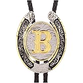 HUABOLA CALYN Bolo Tie for Men- Golden Initial Letter ABCDMJR to Z Western Cowboy Bolo Tie for Women