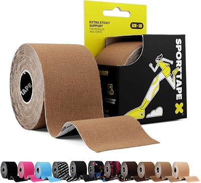 SPORTTAPE Skin Tones Kinesiology Tape 5cm x 5m Light Brown Waterproof