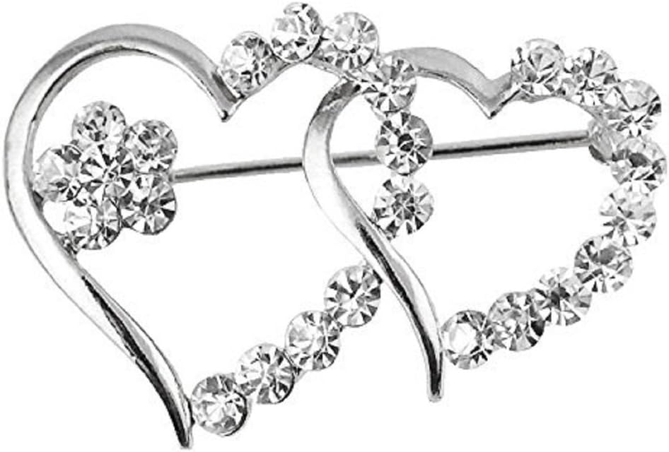 Love Heart Diamond Saree Pin Brooches