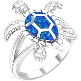 Belinda Jewelz Womens 925 Sterling Silver Elegant Sea Turtle Premium Fine Ring