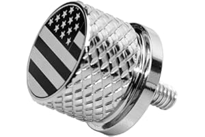 GUAIMI Stainless Knurled Fender Seat Bolt Screw 1/4"-20 Thread Compatible with Harley 1996-2023 Sportster Dyna Softail Touring CVO - American Flag -Chrome