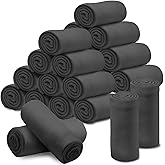 NovaSunrise 24 Pcs Soft Fleece Blankets Bulk 60 x 50 in, Lightweight Throw Blankets in Bulk Cozy Bulk Blankets for Wedding Bed Couch Use Gifts & Home, Homeless Donation | Oeko-TEX 100 Certified(Black)