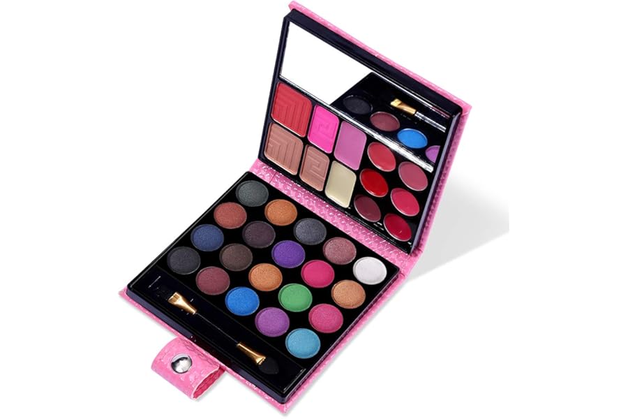 All in One Makeup Kit – 20 Eyeshadow, 6 Lip Glosses, 3 Blushers, 2 Powder, 1 Concealer, 1 Mirror, 1 Brush, Make Up Gift Set for Teen Girls, Beginners And Pros