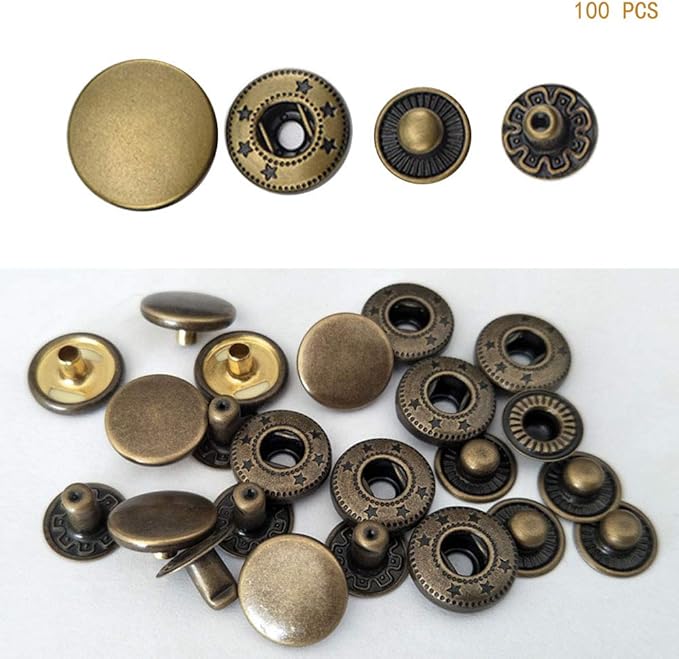 10mm 12mm 13mm 15mm 17mm Metal Leather Snaps Button Snaps
