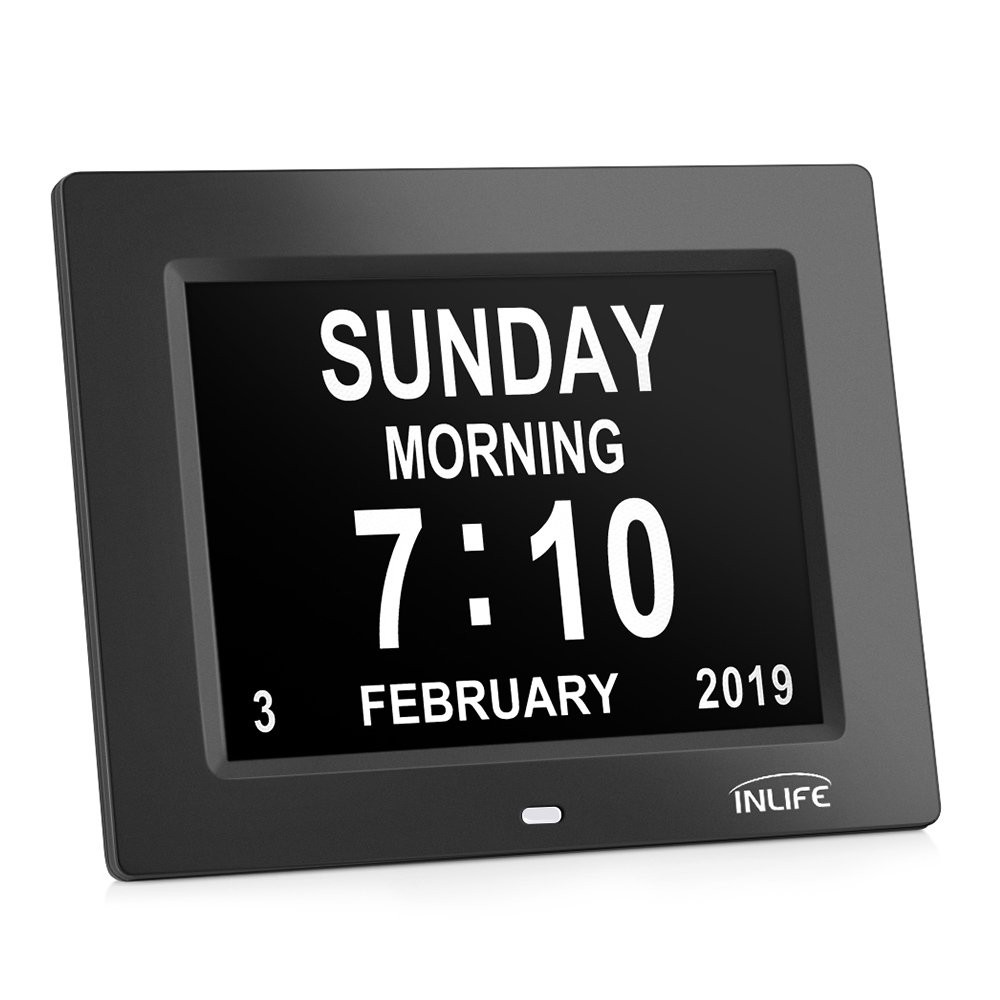Alzheimer Large Display Digital Calendar Clock,INLIFE Impaired Vision