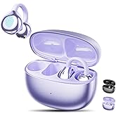 Jacuate Clip on Earbuds,Open Ear Earbuds Wireless Bluetooth 5.4, Lightweight Open Ear Headphones with Mic 59H Battery,Waterproof, for Sports, Running, Small Ears & Glasses Wearers,Workouts