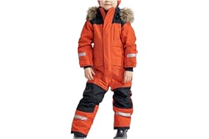 YRAETENM Snow Suit for Kids Boys Girls One Piece Snowsuit Girls and Boys Waterproof Insulated Winter Jumpsuit Coveralls