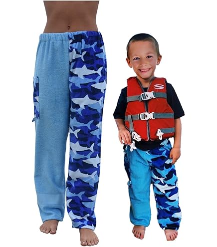 Co. Towel Pants For Swimmers - Cotton Terry Beach Coverup With Pocket, Grey Camo, Adult L