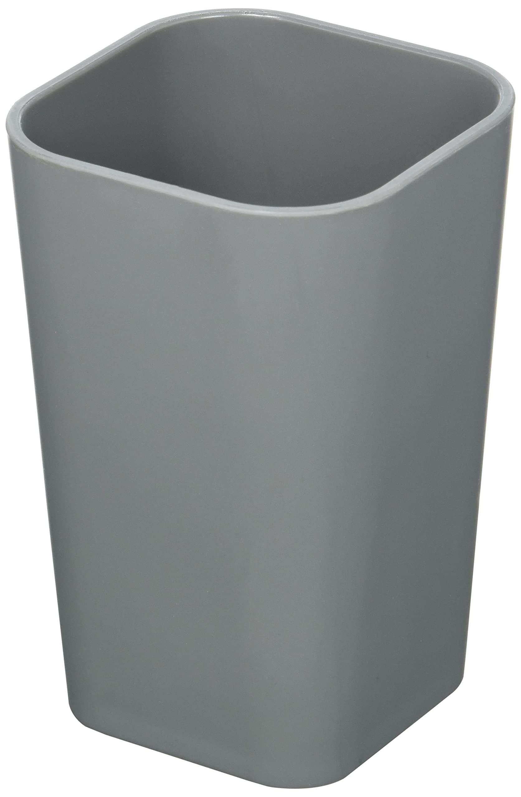 Douceur d'Intérieur Plastic Bathroom Cup, Charcoal, 7.3 x 7.3 x 11 cm
