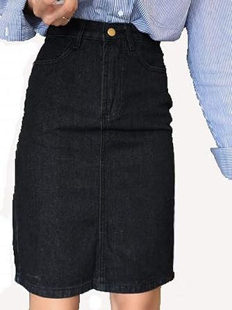 Amazon プライム セント デニム スカート ポケット 付 ひざ 丈