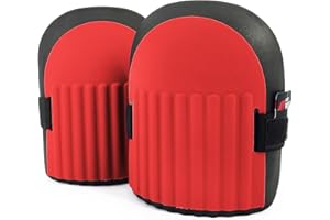 FREEKYROCK Professional Knee Pads for Men & Women - EVA Foam Cushion Home & Garden kneeler with Additional TPR Sheet,Lightweight, Washable ,Soft Inner Liner & Easy Fit with Adjustable Elastic Velcro Straps(red)