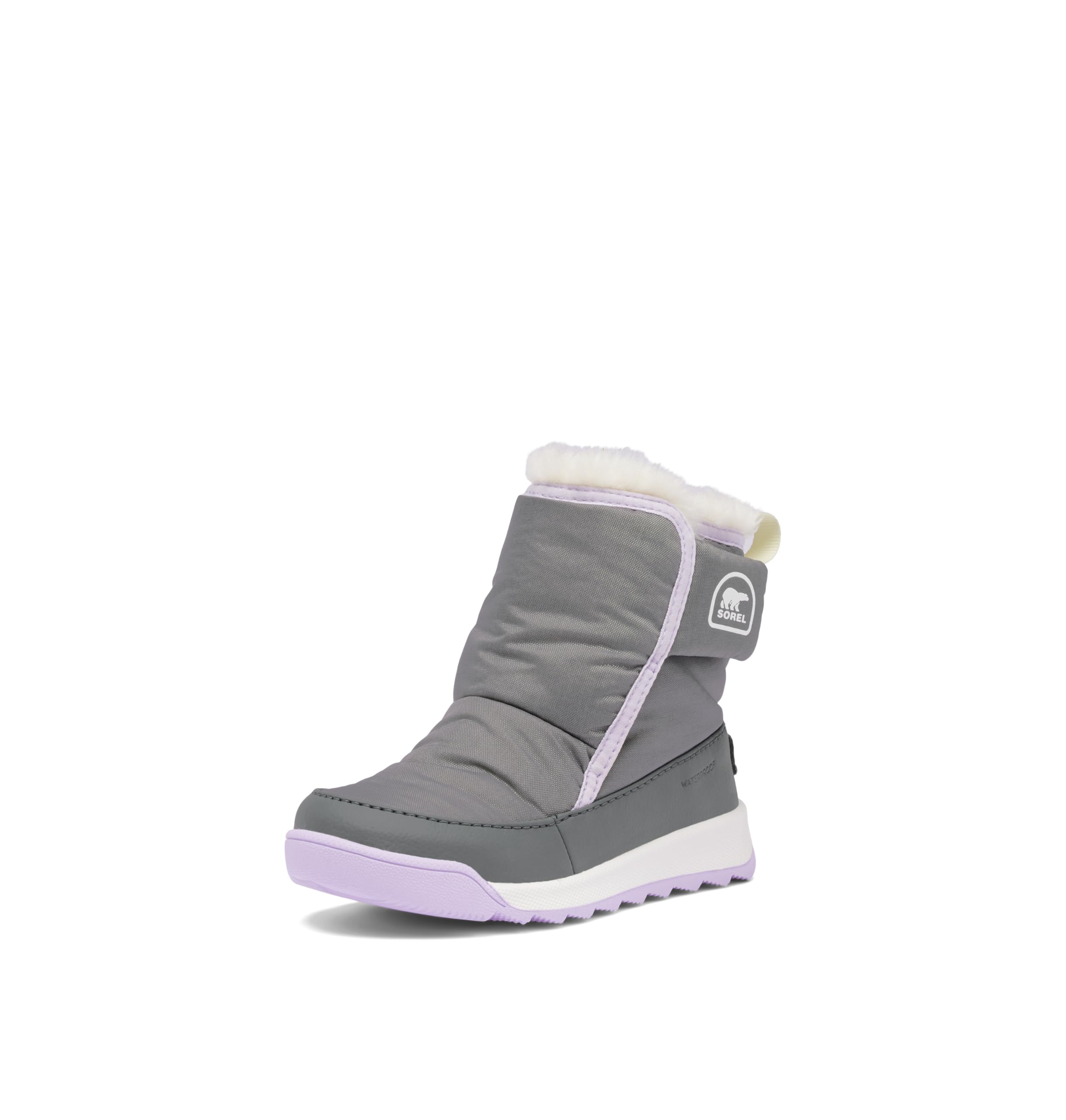 SOREL Children’s Whitney ll Plus Waterproof Bootie – Quarry, Lavender Cloud – 9