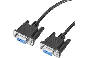 MECCANIXITY 3.3 ft DB9 RS232 Serial Cable, Straight Through RS-232 Female to Female 9 Pin Extension Cable for Data Communicat