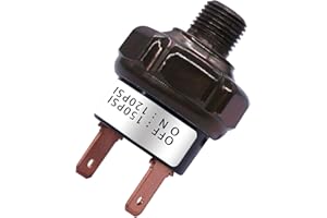 mankk Air Pressure Switch 120-150 PSI Thread 1/8" NPT 24V 12V DC Air Compressor Pressure Switch for Air Horn Train 120-150-1/8" NPT-BK