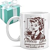 Gououoii Book Lover Coffee Mug, 11oz Ceramic Novelty Mug for Book Lovers, Readers, Novelty Mug Gifts for Women, Birthday, Mother's Day, Christmas