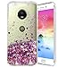 Skmy Moto E4 Case, Liquid Glitter Sparkle Girl Women Cute Clear TPU+Shockproof Hard PC Protective Case for Motorola Moto E4 (Rose Gold)
