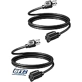 DEWENWILS Extension Cord 6ft, 14/3 SJTW Weatherproof Power Cable for Indoor Use, 3 Prong Heavy Duty Power Cord for Holiday Li
