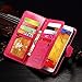 Note 3 Case, Galaxy Note 3 Case, Joopapa Note 3 Wallet Case,Pu Leather Case Magnet Wallet Credit Card Holder Flip Cover Case Built-in 9 Card Slots & Stand Case for Samsung Galaxy Note 3 N9000 (Pink)
