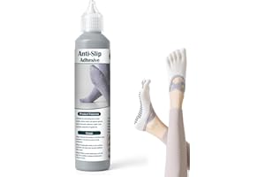 DINGSEN Anti Slip Sock Glue for Adults, Seniors & Pets - 3.38 fl oz Washable Non-Slip Adhesive, Latex-Free Water-Based Multi-Color Paint for Socks, Pet Socks, Mats, Hangers with Precision Tip,Grey