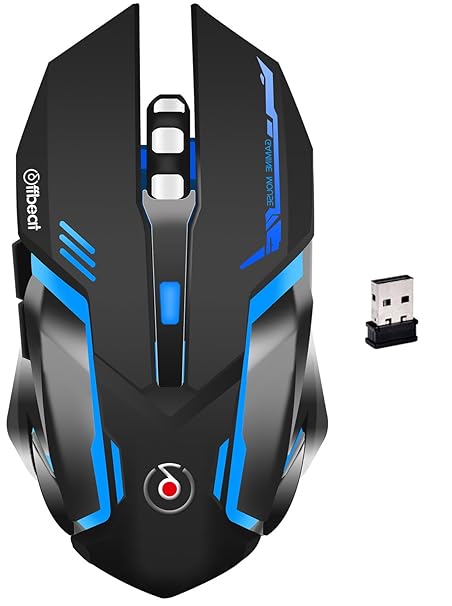 Offbeat RIPJAW 2.4Ghz Rechargeable Wireless Gaming Mouse - 7D Buttons, DPI : 1600,2400,3200, Mice for PC Laptop (Without Mouse Pad)